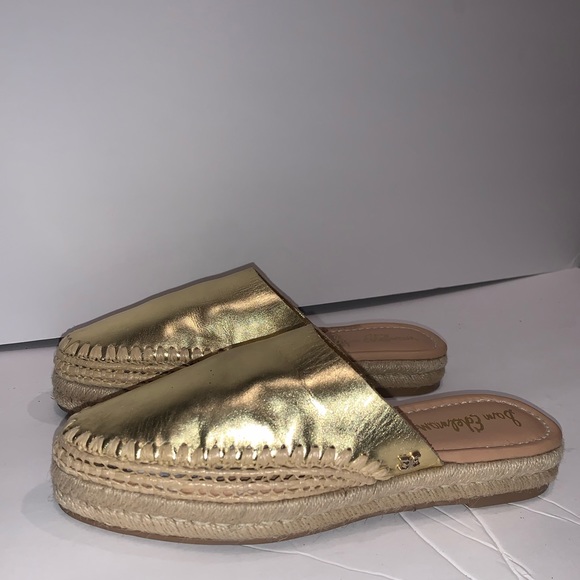 Sam Edelman Gold Espadrilles Slides - Picture 7 of 8